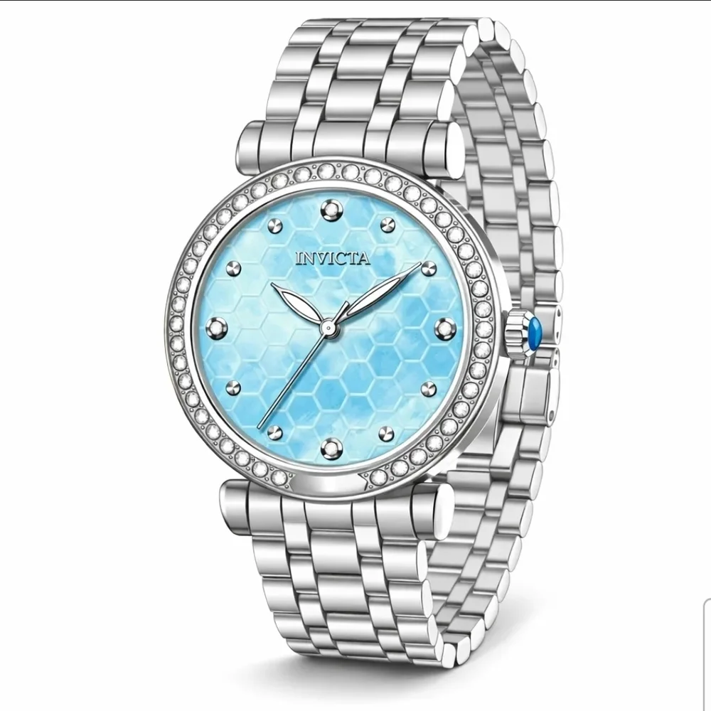 NWT Invicta Wildflower Steel 32mm Watch with Blue Dial 69294